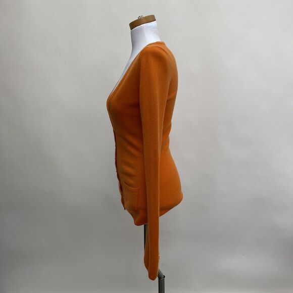 Kings of Cole Women's Cardigan Sweater Small Orange 100% Pure Cashmere - Picture 2 of 9
